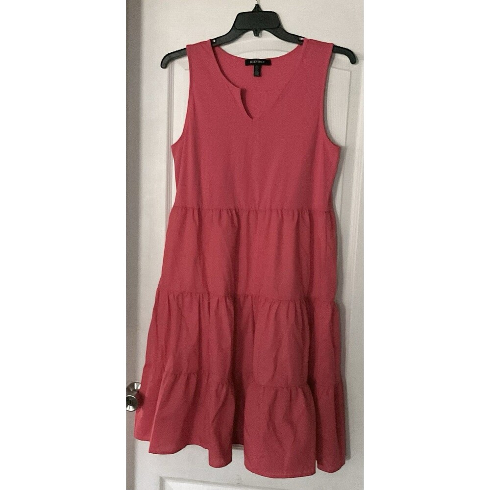 Ellen Tracy Women's Tiered Mini Dress Size L, Coral